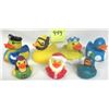 Image 1 : (7) Assorted Rubber Ducky Bath Toys