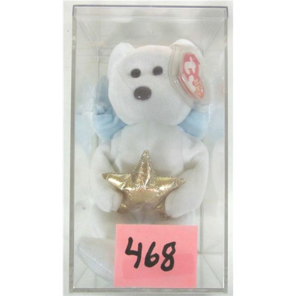 Vintage 2003 Ty Beanie Baby Bear “Star” w/ Clear Hard Plastic Storage Case