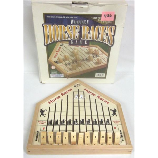 NEW Boxed 3-D Wooded Horse Race Game
