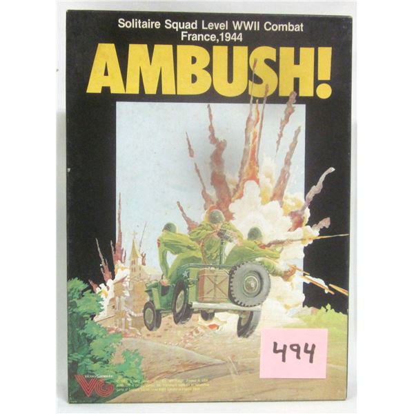 Vintage 1983 Victory Games “Ambush” France 1944 Solitaire Game