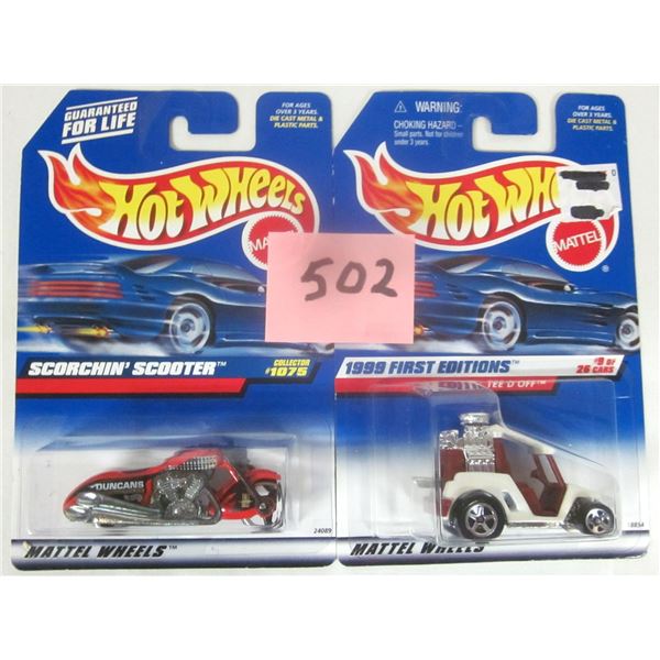 (2) New Sealed Vintage 1998 Hot Wheels. “Scorchin’ Scooter” & “T