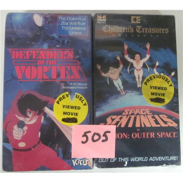 (2) Vintage Animated VHS Movies. 1977 “Space Sentinels” & 1980 “Defenders
