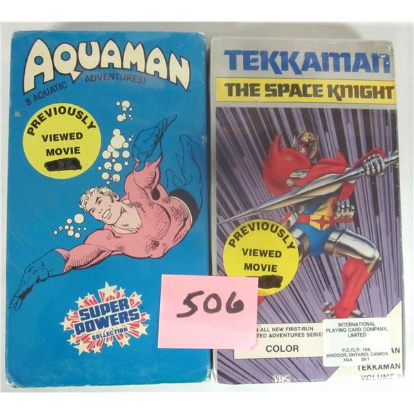 (2) Vintage 1985 Animated VHS Movies. “The Space Knight” & “Aquaman[x=#82