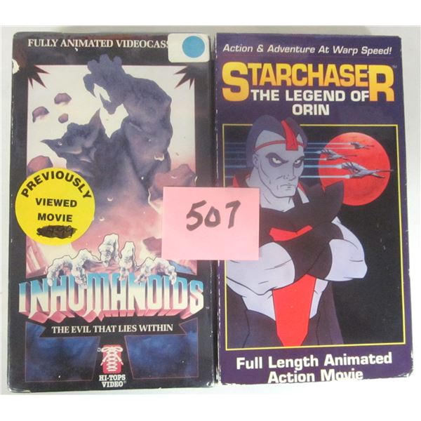 (2) Vintage 1986 Animated VHS Movies. “Inhumanoids” & “Starchaser[x=#8221