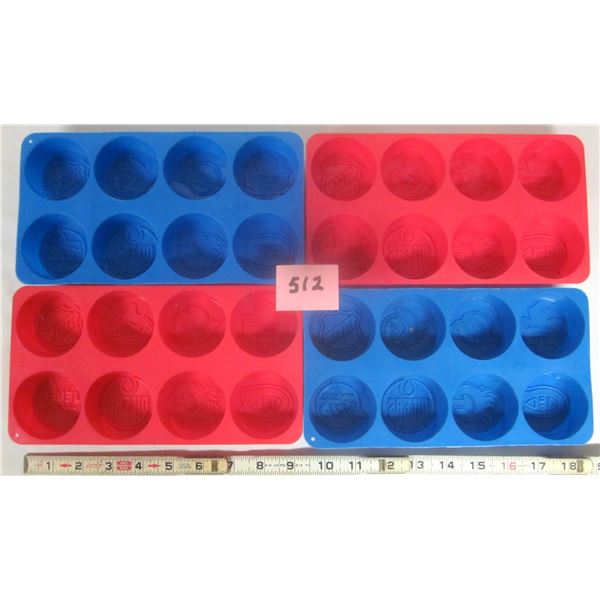 (4) Plastic Kraft NHL Canadian Team Hockey Puck Jello Molds