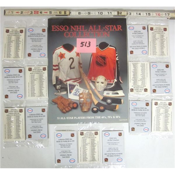 Vintage Esso NHL All-Star Collection Album + 15 Packs Unopened Cards