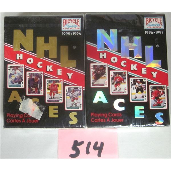 (2) NOS Sealed Bicycle NHL Photo Playing Cards (95/96 & 96/97)