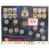 Image 1 : 1867-1992 “Canada 125” (12) Quarter & (1) Loonie Coin Set in Display