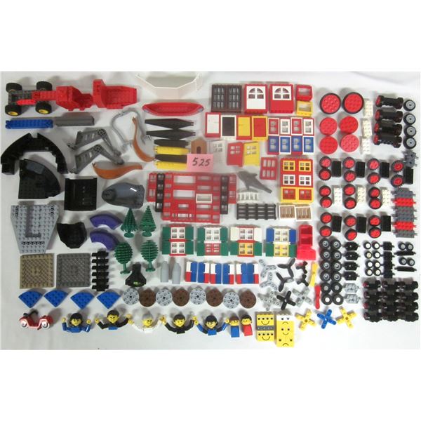 Large Lot Mixed Vintage Lego “Specialty” Pieces.  Including People, Wheels, Doors,
