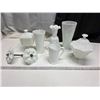 Image 1 : Vintage milk glass vases and dishes