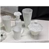 Image 2 : Vintage milk glass vases and dishes
