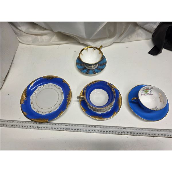 Antique blue/gold china Unterweissbach Germany, ca. 1911, also royal albert, royal Stratford