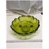 Image 1 : Green glass bowl- 11"W