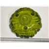 Image 3 : Green glass bowl- 11"W
