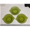 Image 1 : 3 green glass bowls