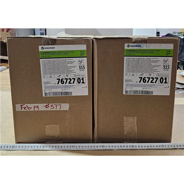 (2) Full Cases of N95 Masks (9 box/case, 35 masks/box)