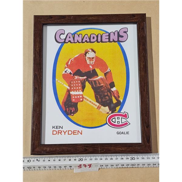 Ken Dryden Rookie Card Enlargement, Framed
