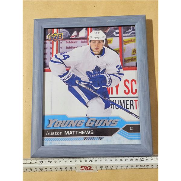Auston Matthews Rookie Card Enlargement, Framed