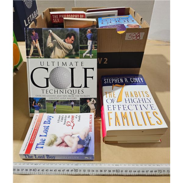 Large box of Assorted Books.  Approx 3 Dozen.