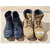 Image 1 : (2) Pair Men’s Boots.  Size 41 Black.  Size ? Brown Steel Toe