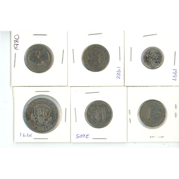 Lot of American 20th Century Coins from Dime-Half Dollar