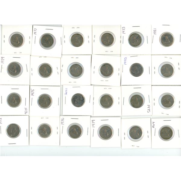 Lot of American five Cent Coins from 20th Century