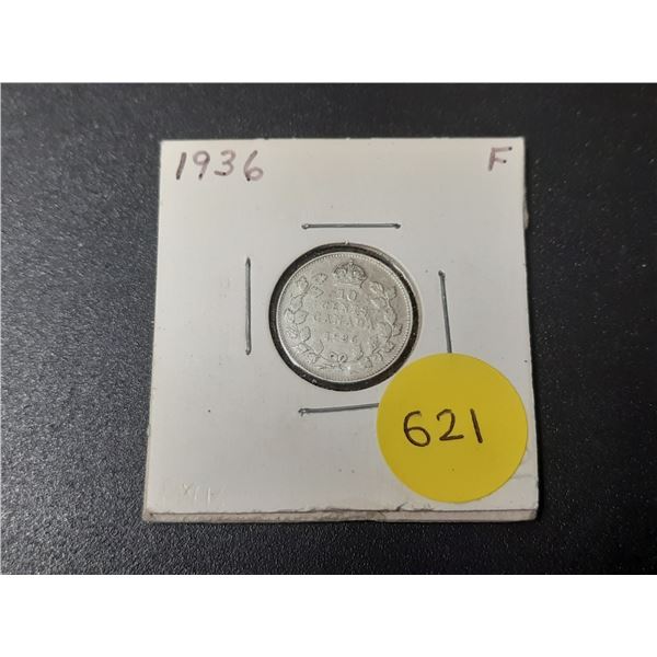 1936 Canadian Silver Ten Cents