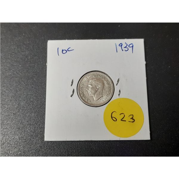 1939 Canadian Silver Ten Cents