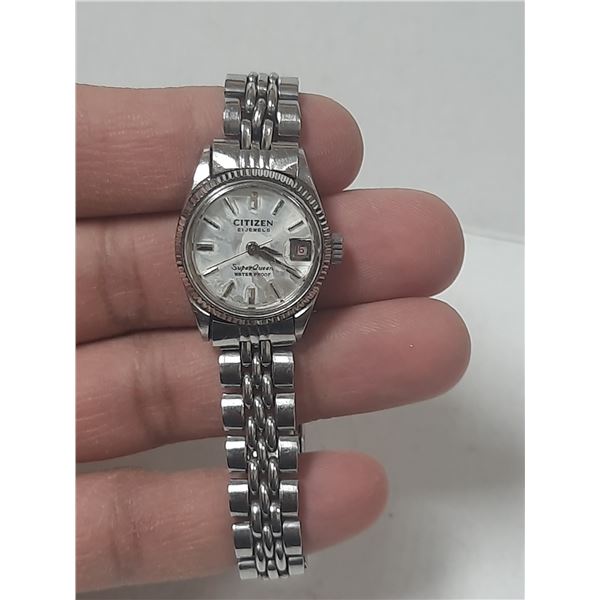 VINTAGE LADIES CITIZEN SUPER QUEEN AUTO, DATE @ 3, RUNS