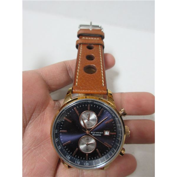 MENS ACCURIST QTZ MULTI-FUNCTION, NEW BATT, RUNS