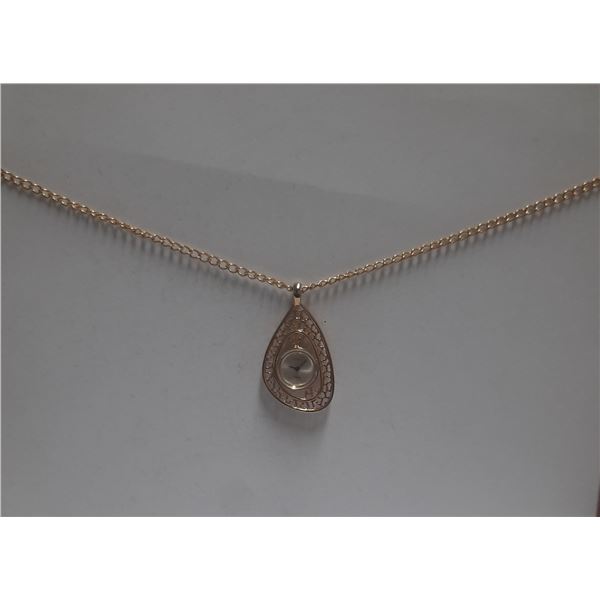 BEAUTIFUL VINTAGE LOCKET WATCH C/W CHAIN MAN WIND , RUNS