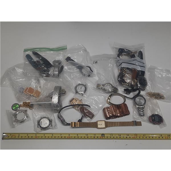 2 LBS  MISC WATCH PARTS FOR REPAIR, PARTS, CRAFTS