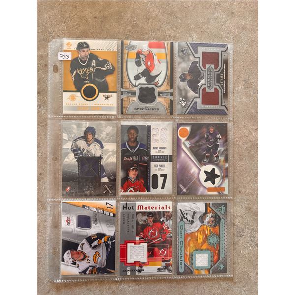 Assorted Jersey Cards - 1 Sheet (9 Hockey Cards)