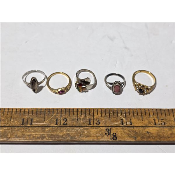 5 rings- 1 is 925 and sizes range from 6-7