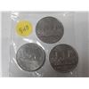 Image 1 : 3 canadian 1 dollar coins- 1982,1983