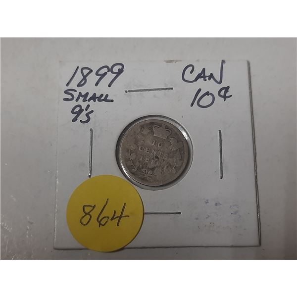 1899 canadian 10 cent silver coin