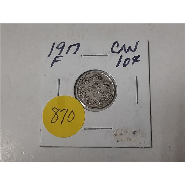 1917 canadian 10 cent silver coin