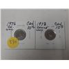 Image 1 : 2- 1976 and 1978 canadian 10 cent silver coins- uncirculated