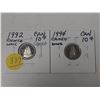 Image 1 : 2- 1992 and 1994 canadian 10 cent silver coins- uncirculated- both cameo