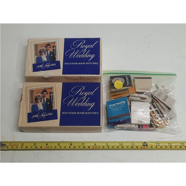 2 royal wedding 1981 match books and various matches