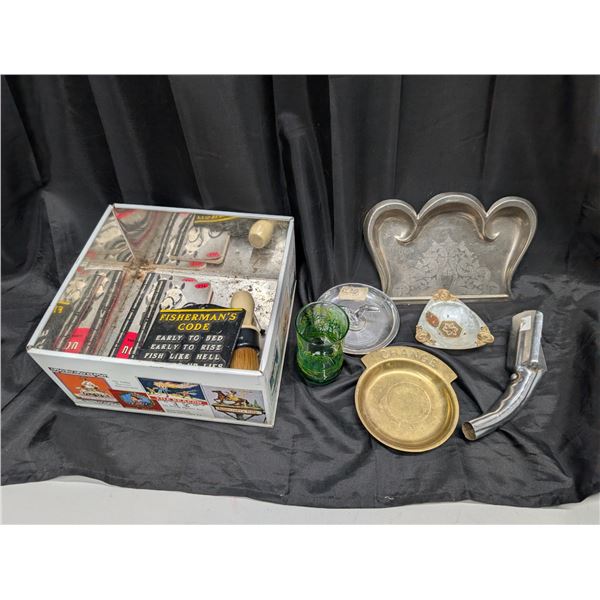 Vintage Tin w/ Misc. Vintage items As Shown