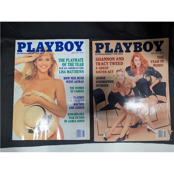 (2) Play Boy Magazines 1991 June and May