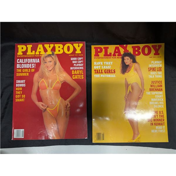 (2) Play Boy Magazines 1991 August and July