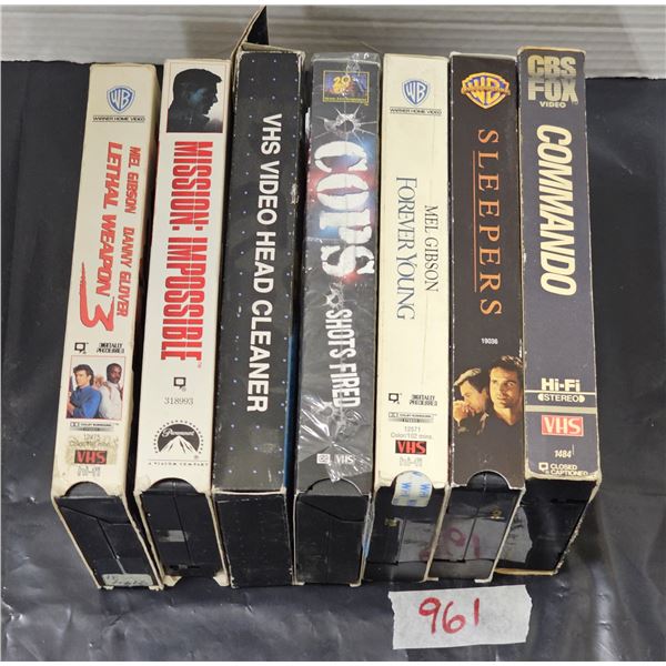 (6) VHS Movies,  VHS Video head Cleaner
