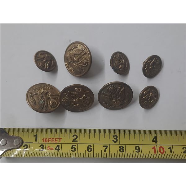 (8) World War Buttons.
