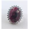 Image 1 : 5.5 ct Certified Sterling Silver Ruby gemstone Ring ($8,160 Appraisal)