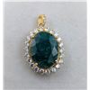 Image 1 : 3.7 ct Certified Sterling Silver Emerald gemstone Pendant ($6,507 Appraisal)