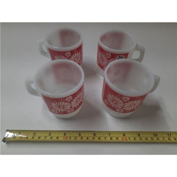 (4) Fire King Coffee Mugs.