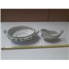 Image 1 : Vintage Vegetable Serving Dish and Gravy Boat. (English)