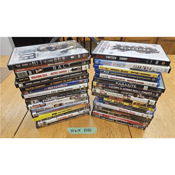 Large Lot of (34) Blueray/DVD's